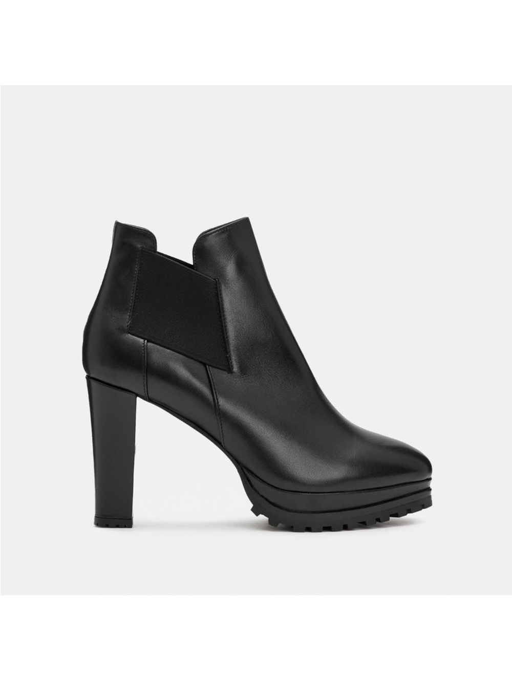 Allsaints Sarris Black Leather High Heel Booties